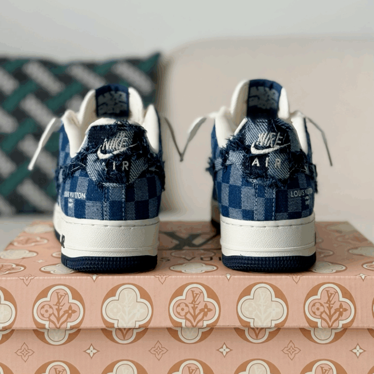 Louis Vuitton x Nike Air Force 1 – Blue Damier Denim