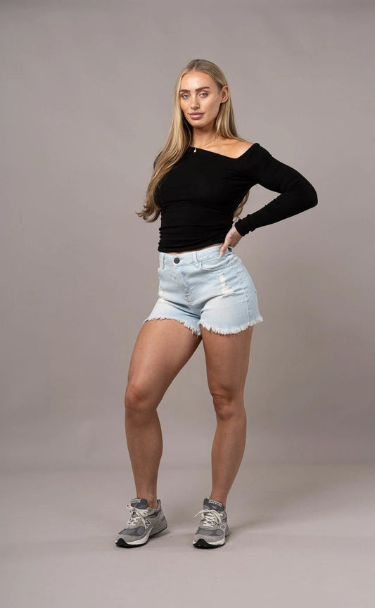 Ripped Shorts - Vintage Blue