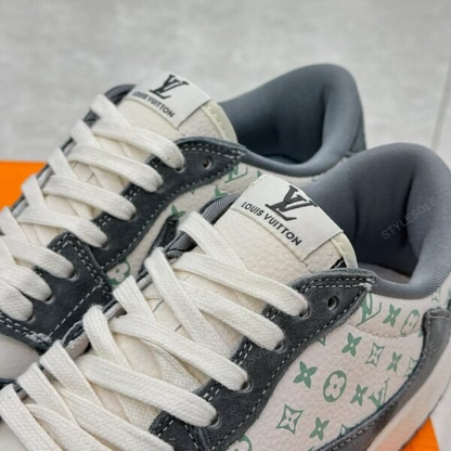 Louis Vuitton x Nike Air Jordan 1 Low “Green Monogram Suede” (Custom)