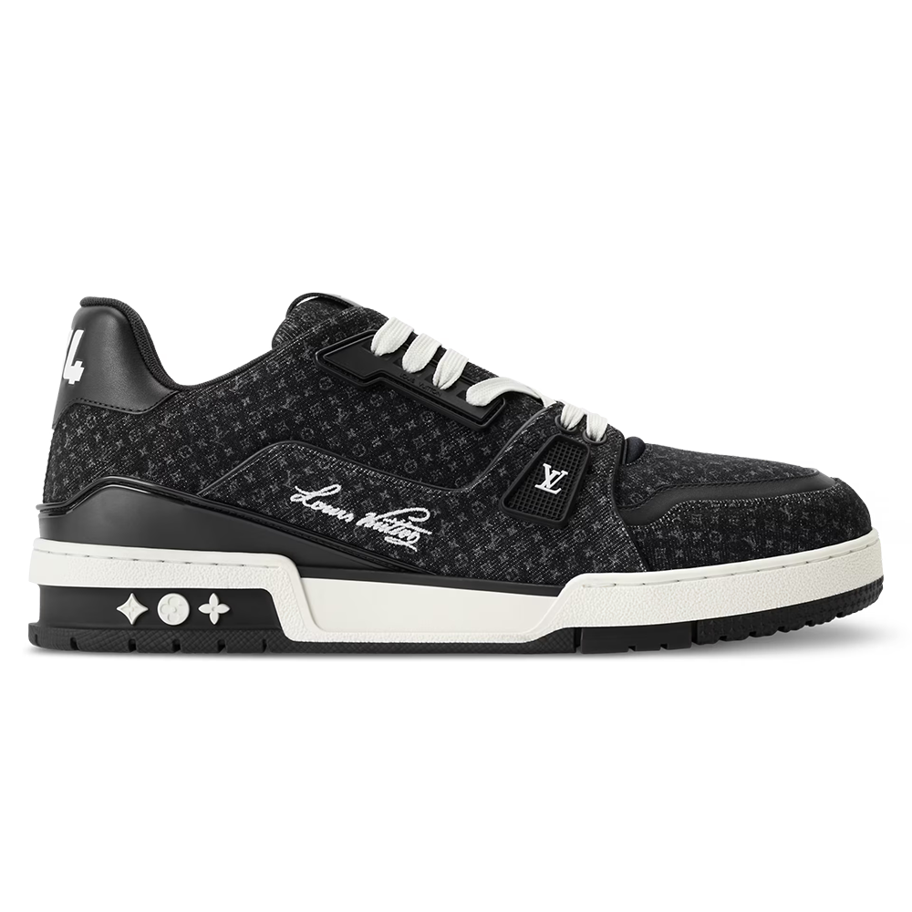 LV Trainer Black Nanogram denim