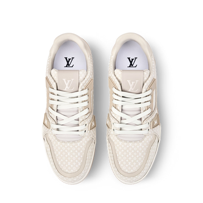 LV Trainer Beige Nanogram denim