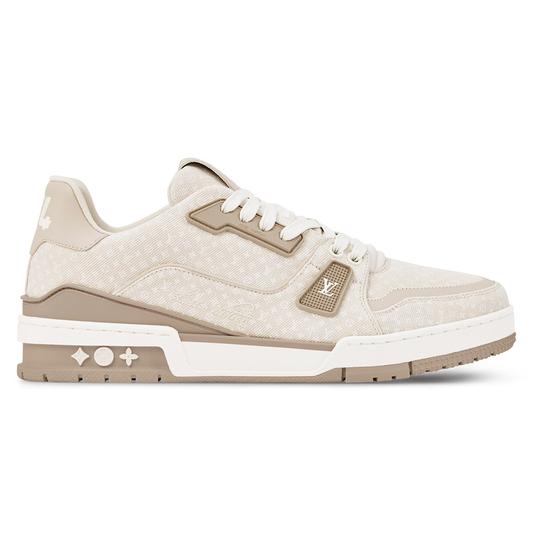 LV Trainer Beige Nanogram denim