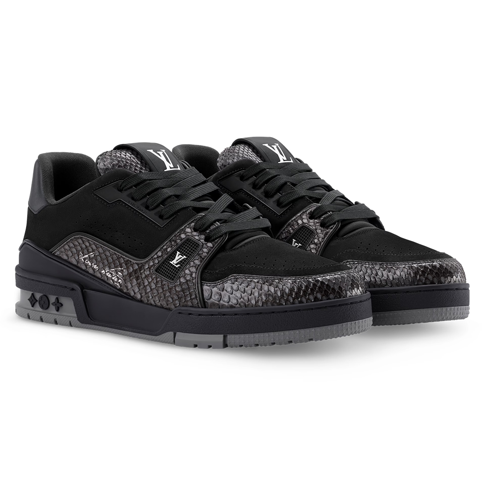 LV Trainer Black Nubuck calf leather
